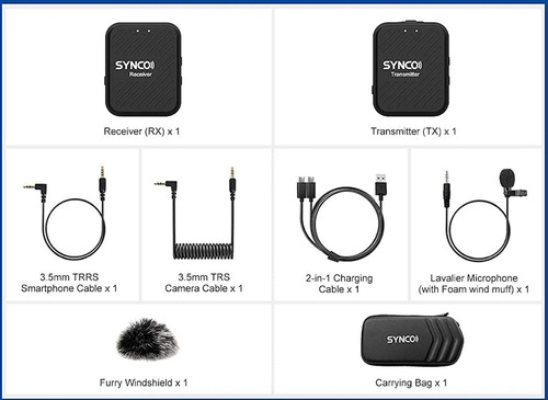 Imagen 6 de 6 de Micrófono Synco Wair-g1-a1 Omnidireccional Inalambrico Pro