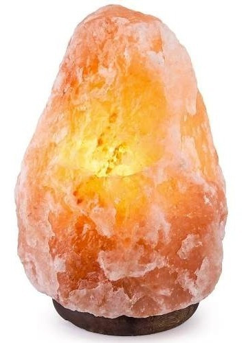 Lampara Sal Del Himalaya Piedra De 2-3 Kg / Color De La Estructura Naranja Claro Color De La Pantalla Naranja Claro