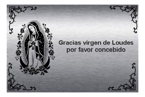 Placa De Agradecimiento Virgen 