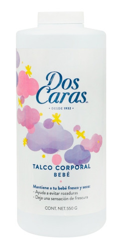 Talco Dos Caras Aroma A Bebé Bote De 550 Grs - 1 Pieza