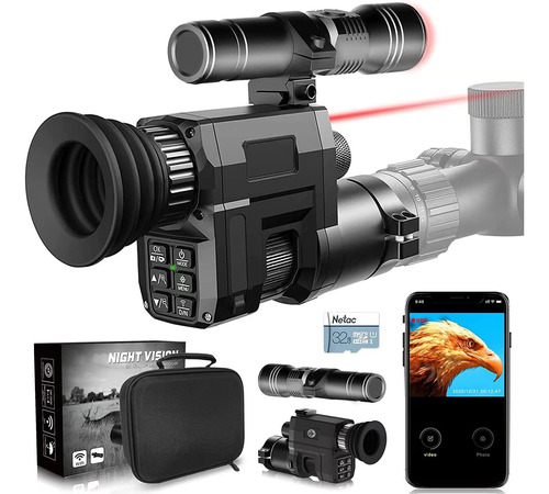 Alcance Digital De Visión Nocturna Wifi Para Rifles, Monocul