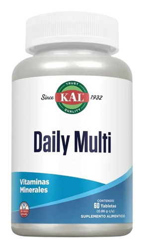 Kal Daily Multi Vitaminas Y Minerales 60 Tabletas Sabor Natural