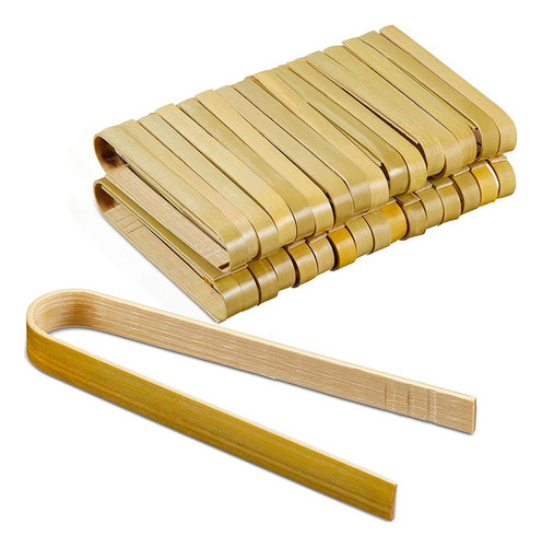 Pinzas De Bambú, 10 Cm De Largo, Para Tostadas, Desechables,