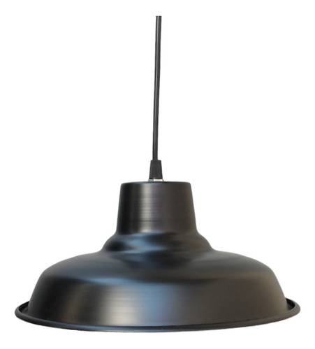 Lampara Colgante Campana Galponera Industrial Ø25 Negro 