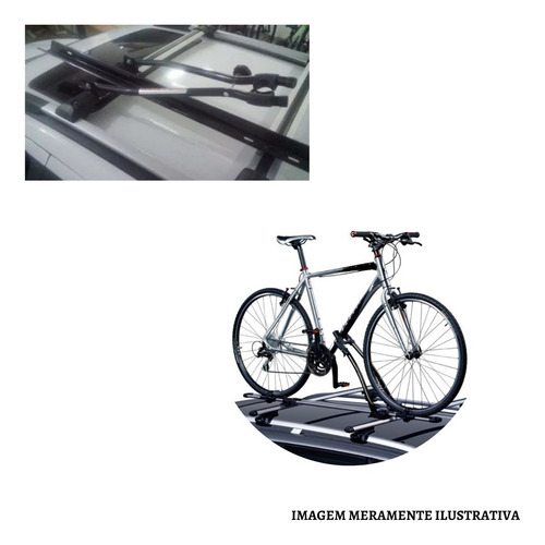 Imagem 4 de 5 de Kit 3 Calhas Transporte De Bike Transbike Para Teto Do Carro