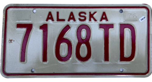 Alaska Placa Metálica Original Carro Eua Usa Americana