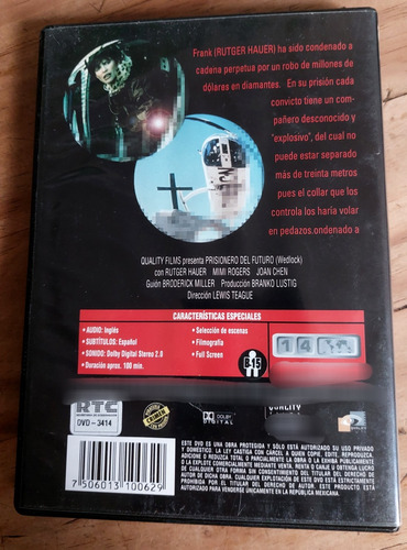 Prisionero Del Futuro ( Wedlock ) / Rutger Hauer (1991) Dvd (Usado)