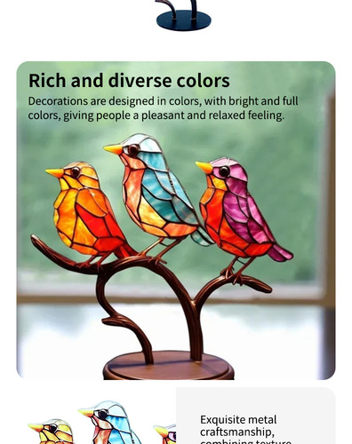 Decoración De Pájaros De Mesa De Acrílico