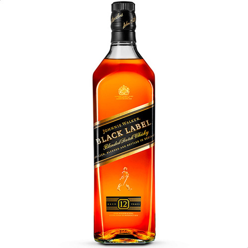 Imagen 2 de 10 de Whisky Johnnie Walker Black Label Etiqueta Negra 1 Lt