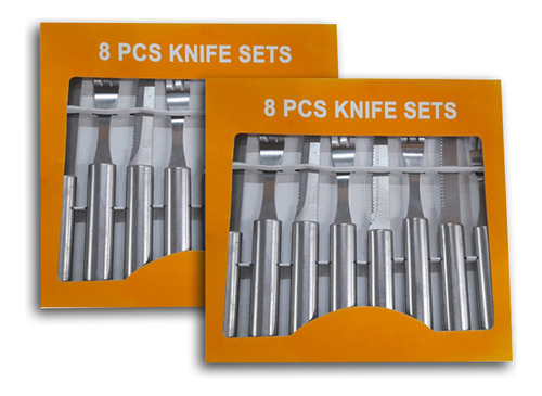 Pack X2 Set X8pz Juego De Cubiertos Cuchillo Tenedor Acero