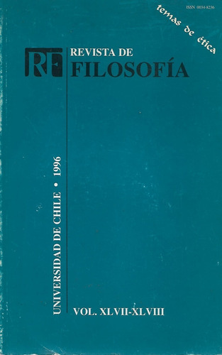 Revista De Filosofía / Universidad De Chile / 1996