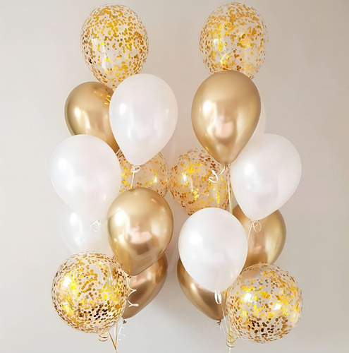50 Unid Balão Bexiga Cromado Aluminio N5 Cores À Cor C-dourado