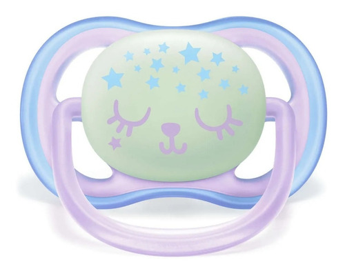 Imagen 3 de 5 de Chupete Philips Avent Ultra Air Night Scf376/12 De 0-6 M