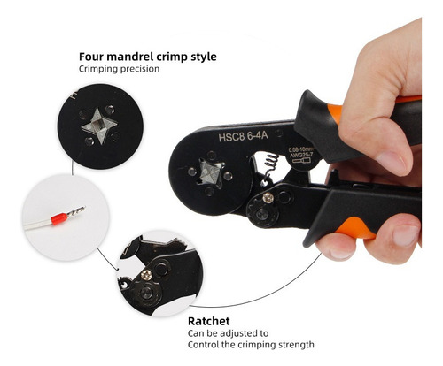Kit De Herramientas De Crimpado Hsc8 6-4 0.25-10m+ Terminale