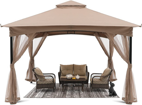 Gazebo Para Patio De 11x11ft Color Caqui Marca Mastercanopy 