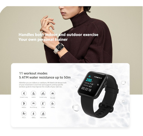 Imagem 12 de 12 de Xiaomi Mi Watch Lite 1.4" caixa black, pulseira black REDMIWT02
