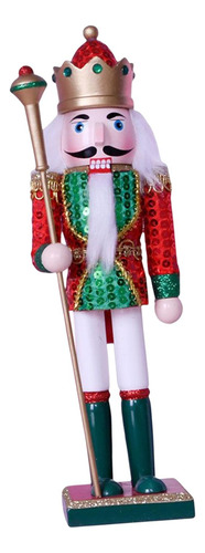 Cascanueces De Madera Brillante Figuras Navidad Bota Verde