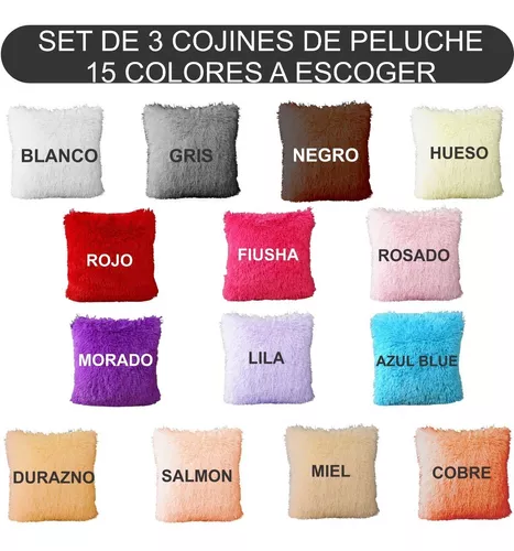 Set De 3 Peluche Largo Extrasuave Colores Surtido