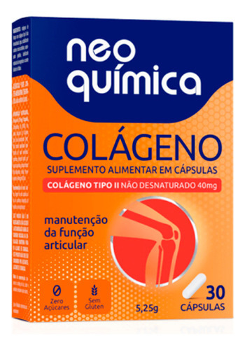 Colágeno Tipo 2 Não Desnaturado 40mg 30 Cápsulas Neoquímica Sabor Sem sabor