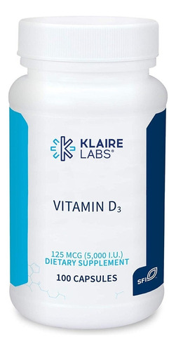 Vitamina D3 125 Mcg Klaire Labs - - Unidad A $2463