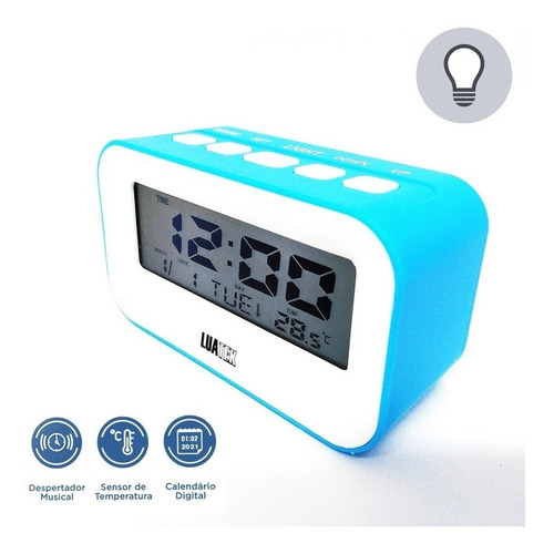 Relógio Digital Iluminado Led Com Despertador Potente