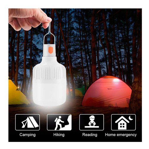 Bombillo Led Recargable Lampara De Camping Portátil De 7wats Color Blanco