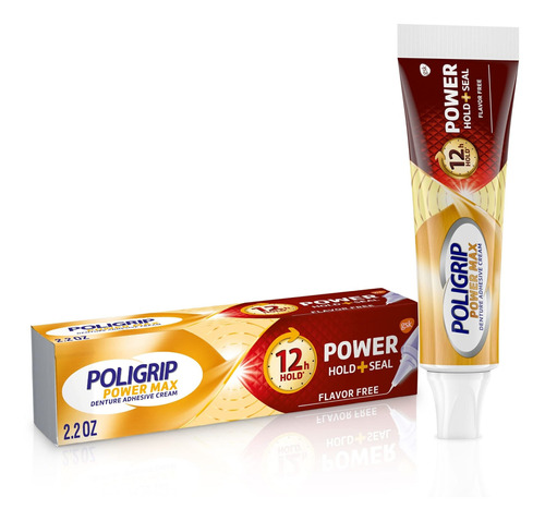 Poligrip Power Max Power Hold Plus Seal - Crema Adhesiva Par