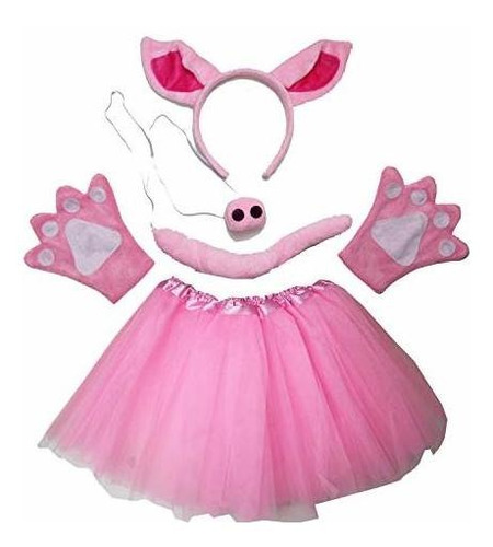 Kirei Sui Kids Girls Costume Tutu Set Hot Pink Pig