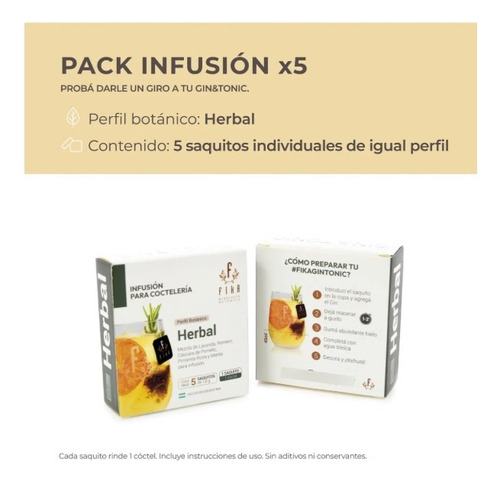 Infusion En Saquitos Botanicos Gin Tonic Cocteleria X15 U