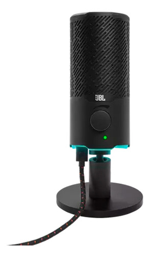 Microfone Jbl Quantum Stream, Condensador Duplo C/ Fio E Led Cor Preto