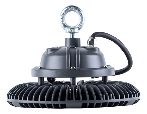 Lampara Macroled Highbay 100w C/led Samsung Ip65 Multivoltaj Carcasa Negro Luz Blanco Frío