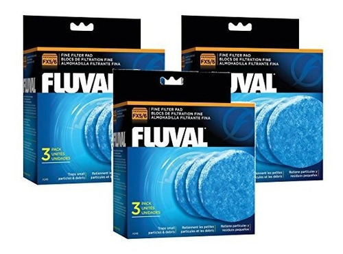 (9 Pack) Fluval Fine Filter Pad, For Fluval Fx5 (3 Packages 