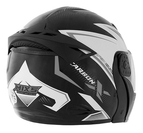 Imagem 4 de 5 de Capacete Escamoteável Robocop Mixs Gladiator Carbon X Moto