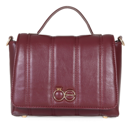 Bolsa Briefcase Para Mujer Cloe Diseño Acolchado Color Bordó