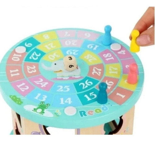 Imagen 4 de 8 de Cubo De Madera Didactico Con Prono Encastre Numeros Cubeta