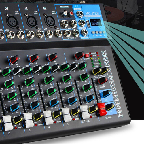 Mezclador De Audio Estéreo Antideslizante Faders Micrófono