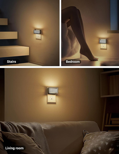 Luz Nocturna Led, Paquete De 2, Luces Nocturnas Enchufables