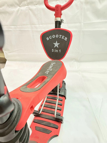 Scooter 5en1 Con De Pie Asiento Luces Led Mariquita 2-10años Rojo