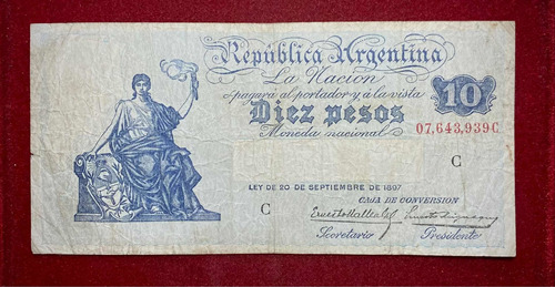 Billete 10 Pesos 1934 Caja De Conversión Bottero 1634 