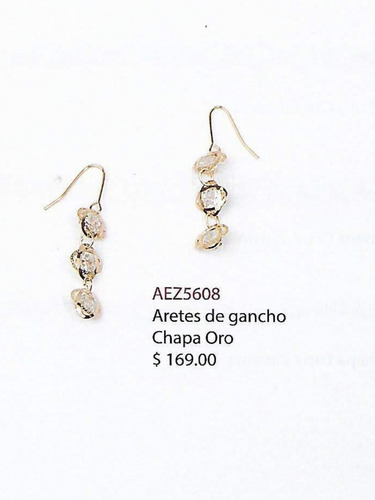 Aretes De Gancho, Chapa De Oro.