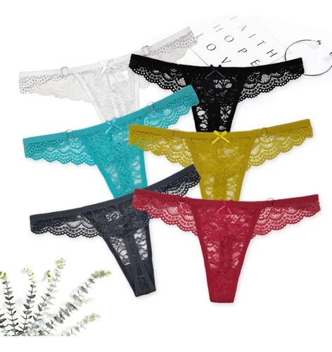 Pack De Tangas Sexy De Mujer Pantaletas Bragas De Encaje Cuotas sin interés