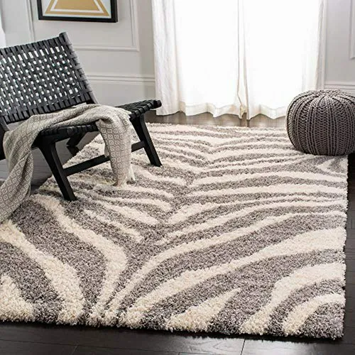 Alfombra De Pelusa Portofino 3' X 5' Zebra (pts215a)