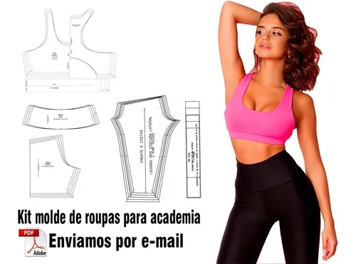 Molde Modelagem Roupa Academia Fitness Top Short Legging