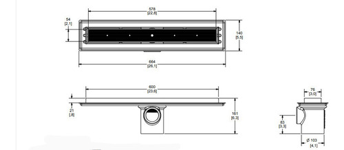 24-rhli-60 Helvex Coladera Para Inserto Rectangular 60cm
