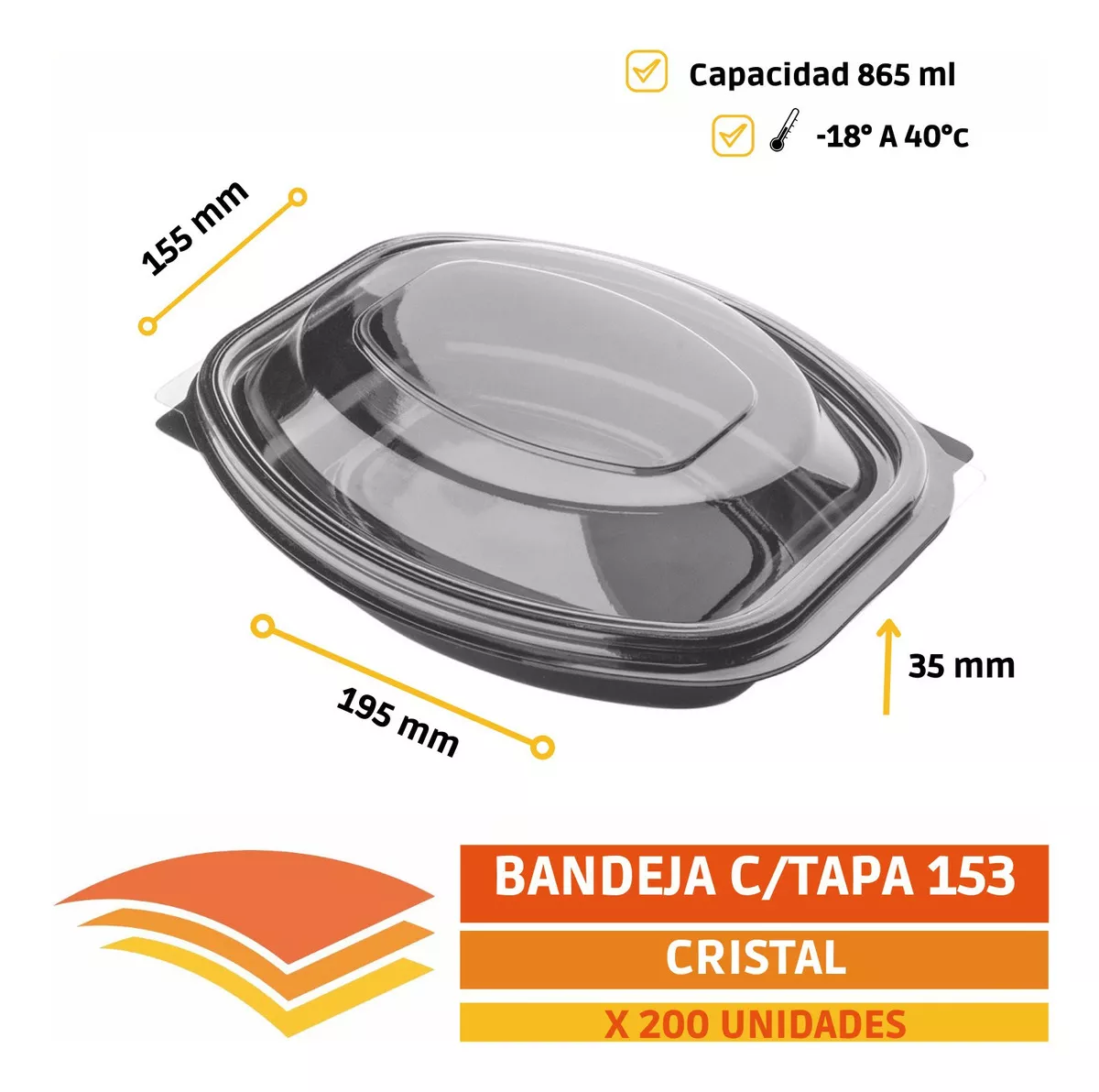 Segunda imagen para búsqueda de bandejas de plastico con tapa