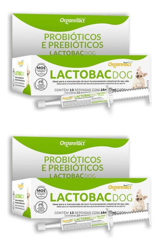 Combo 2 Unidades Lactobac Dog Suplemento Organnact - 16 G