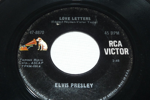 Jch- Elvis Preley Love Letters Come What Way Rock 45 Rpm