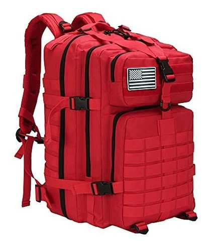 Maleta Táctica 45l Militar Con Sistema Molle Color Rojo