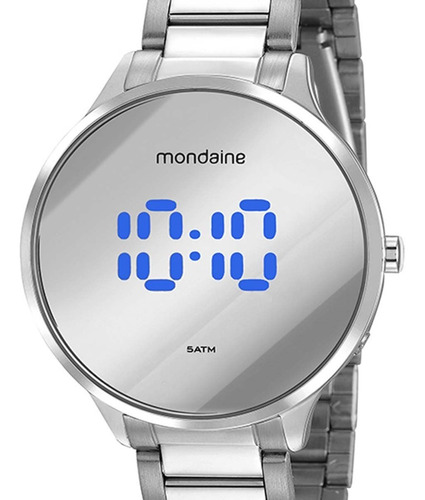 Relógio Mondaine Redondo Digital Prateado 32060l0mvne4 + Nfe