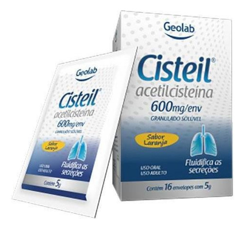 Kit Com 5 Cisteil 600mg Granulado Solúvel -16 Envelopes Cada